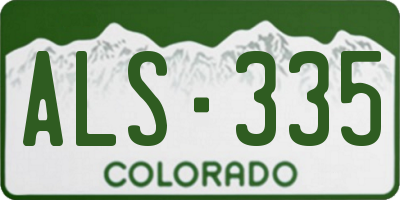 CO license plate ALS335