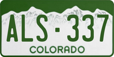 CO license plate ALS337