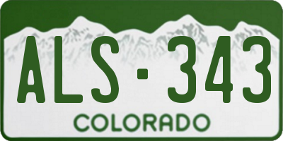 CO license plate ALS343