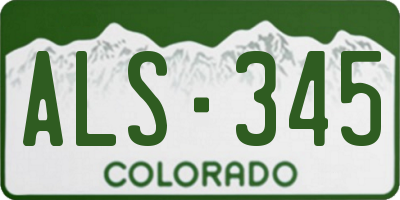 CO license plate ALS345