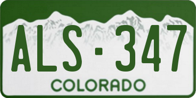 CO license plate ALS347