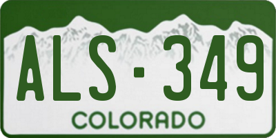 CO license plate ALS349