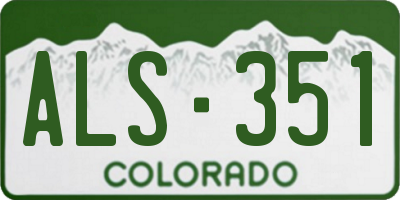 CO license plate ALS351