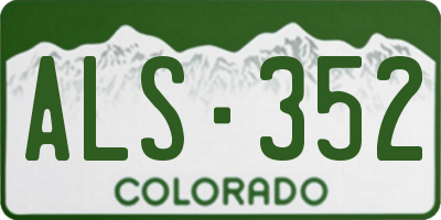 CO license plate ALS352