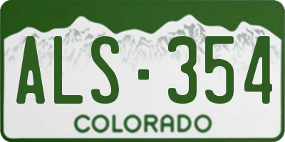 CO license plate ALS354