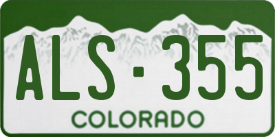 CO license plate ALS355