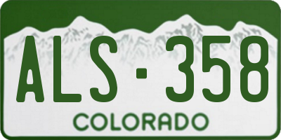 CO license plate ALS358