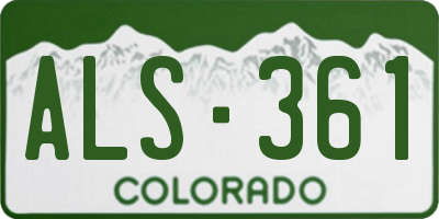 CO license plate ALS361