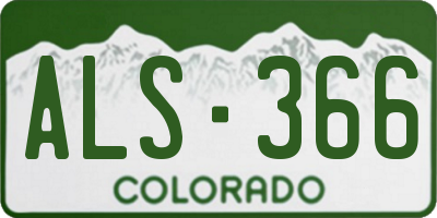CO license plate ALS366