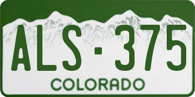 CO license plate ALS375