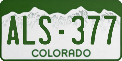 CO license plate ALS377