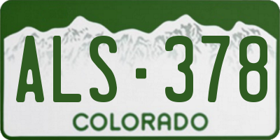 CO license plate ALS378