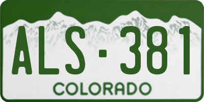 CO license plate ALS381