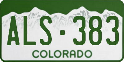 CO license plate ALS383