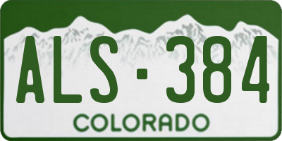 CO license plate ALS384