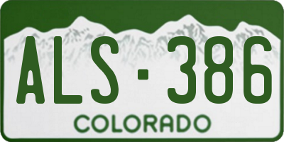 CO license plate ALS386