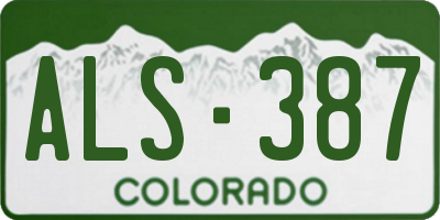 CO license plate ALS387