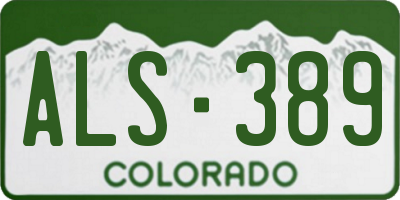 CO license plate ALS389