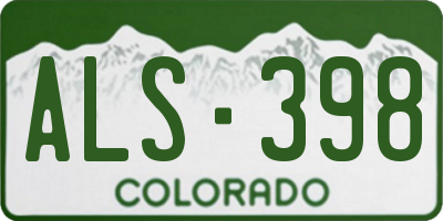 CO license plate ALS398