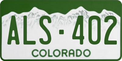 CO license plate ALS402