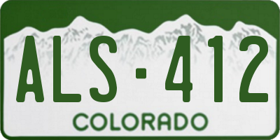 CO license plate ALS412