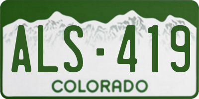 CO license plate ALS419