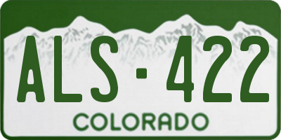 CO license plate ALS422