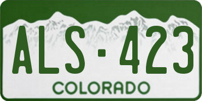 CO license plate ALS423