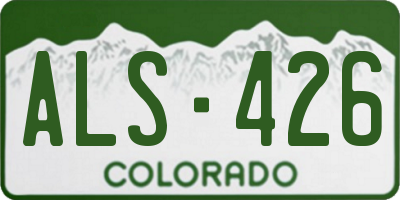 CO license plate ALS426