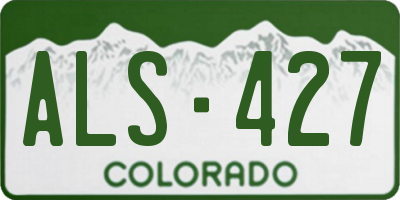 CO license plate ALS427