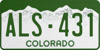 CO license plate ALS431