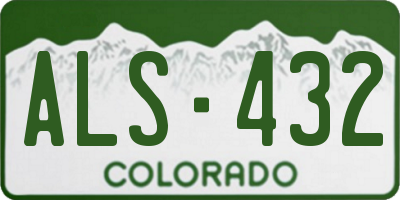 CO license plate ALS432