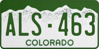 CO license plate ALS463
