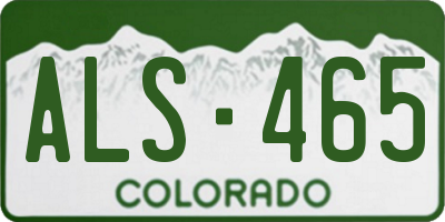 CO license plate ALS465