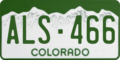 CO license plate ALS466