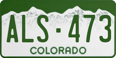CO license plate ALS473