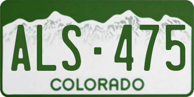 CO license plate ALS475