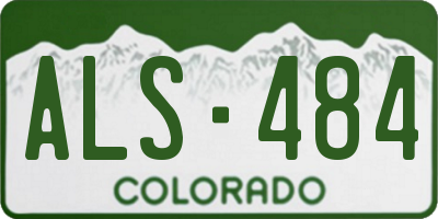 CO license plate ALS484