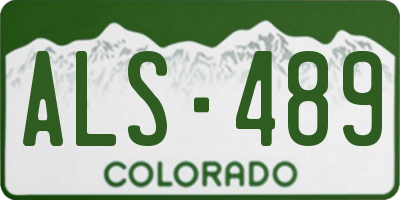 CO license plate ALS489