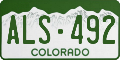 CO license plate ALS492