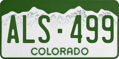 CO license plate ALS499