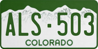 CO license plate ALS503