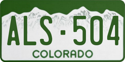 CO license plate ALS504