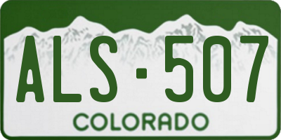 CO license plate ALS507