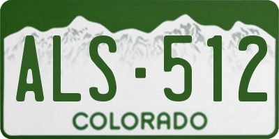 CO license plate ALS512