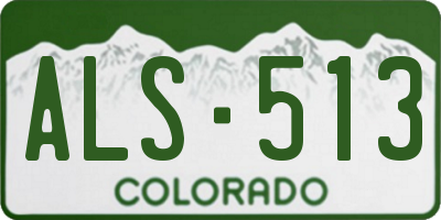 CO license plate ALS513