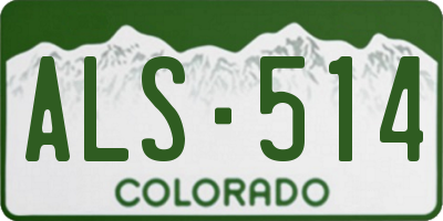 CO license plate ALS514
