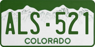 CO license plate ALS521