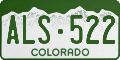 CO license plate ALS522