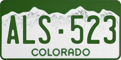 CO license plate ALS523